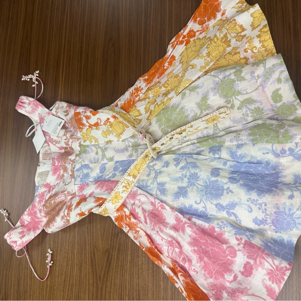 Zimmermann Spliced Tonal Floral Mini Dress - Picture 2 of 4